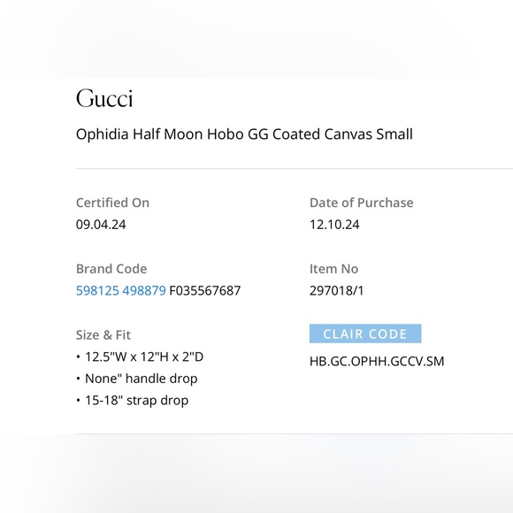 COPY - Gucci Ophidia Half Moon Hobo GG Coated Canvas Small - Picture 14 of 16